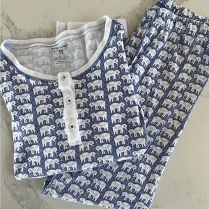 Roller Rabbit Hathi Blue Elephant Pajamas